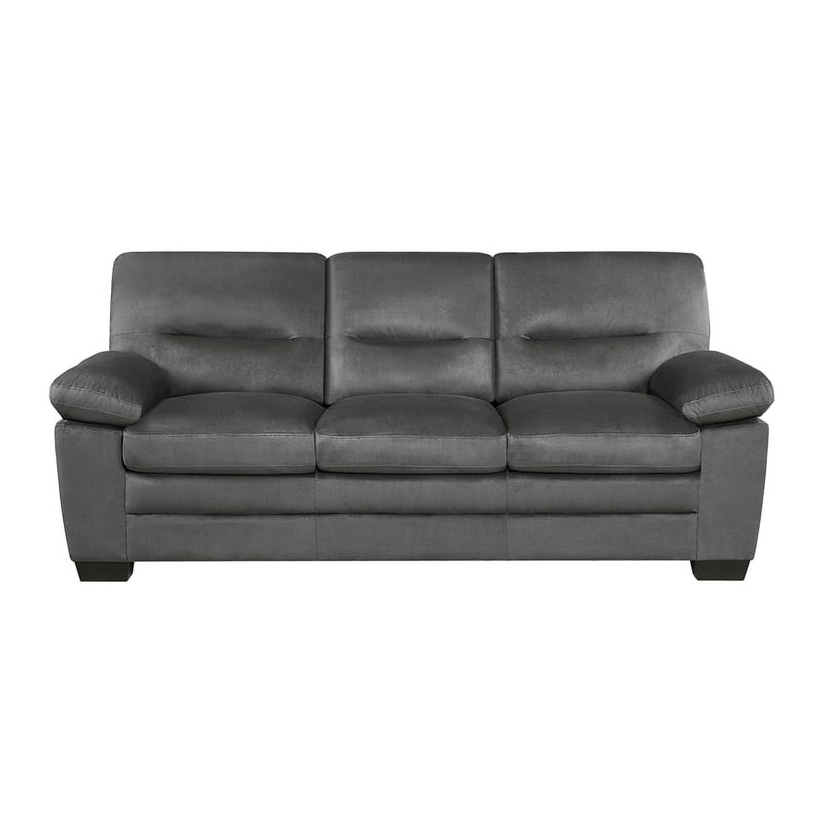 Dark Gray Textured Fabric 2-Piece Upholstered Sofa Set G198439