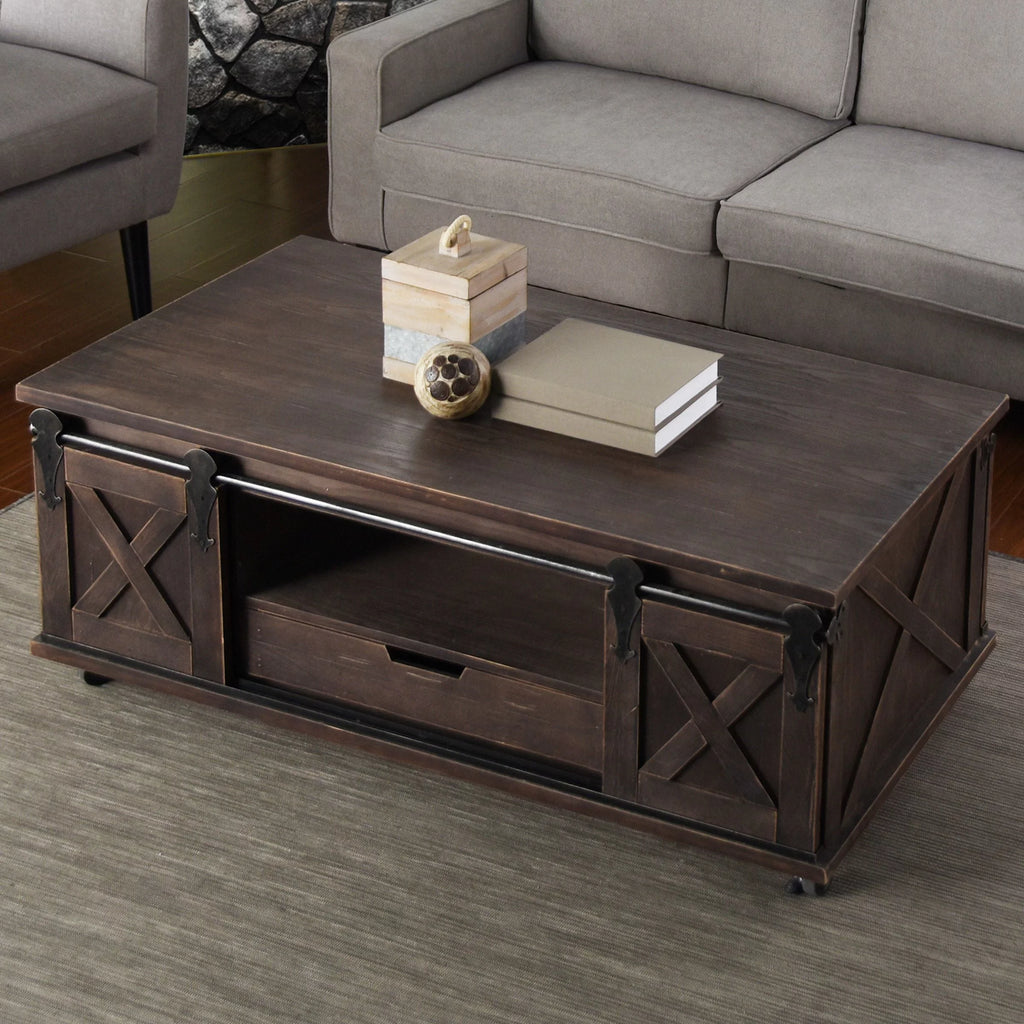 Dark Brown Wooden Coffee Table F672