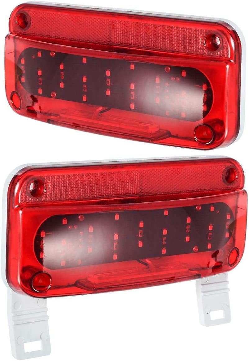 12V LED RV Camper Trailer Tail Light Kit with Amber Side Marker Clearance Lights and Red Stop Turn Brake Tail Lights U6356