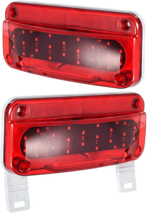 12V LED RV Camper Trailer Tail Light Kit with Amber Side Marker Clearance Lights and Red Stop Turn Brake Tail Lights U6356