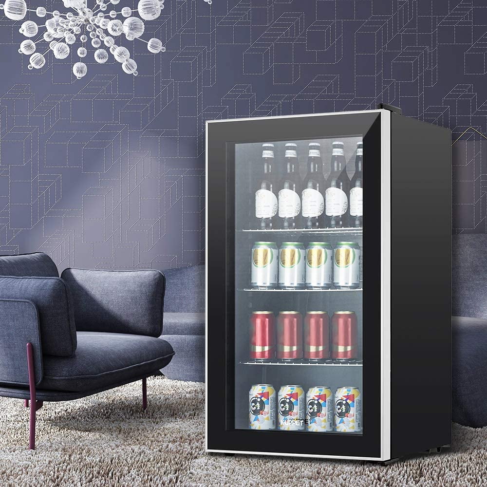 120 Can Beverage Refrigerator Glass Door Stainless Steel S591