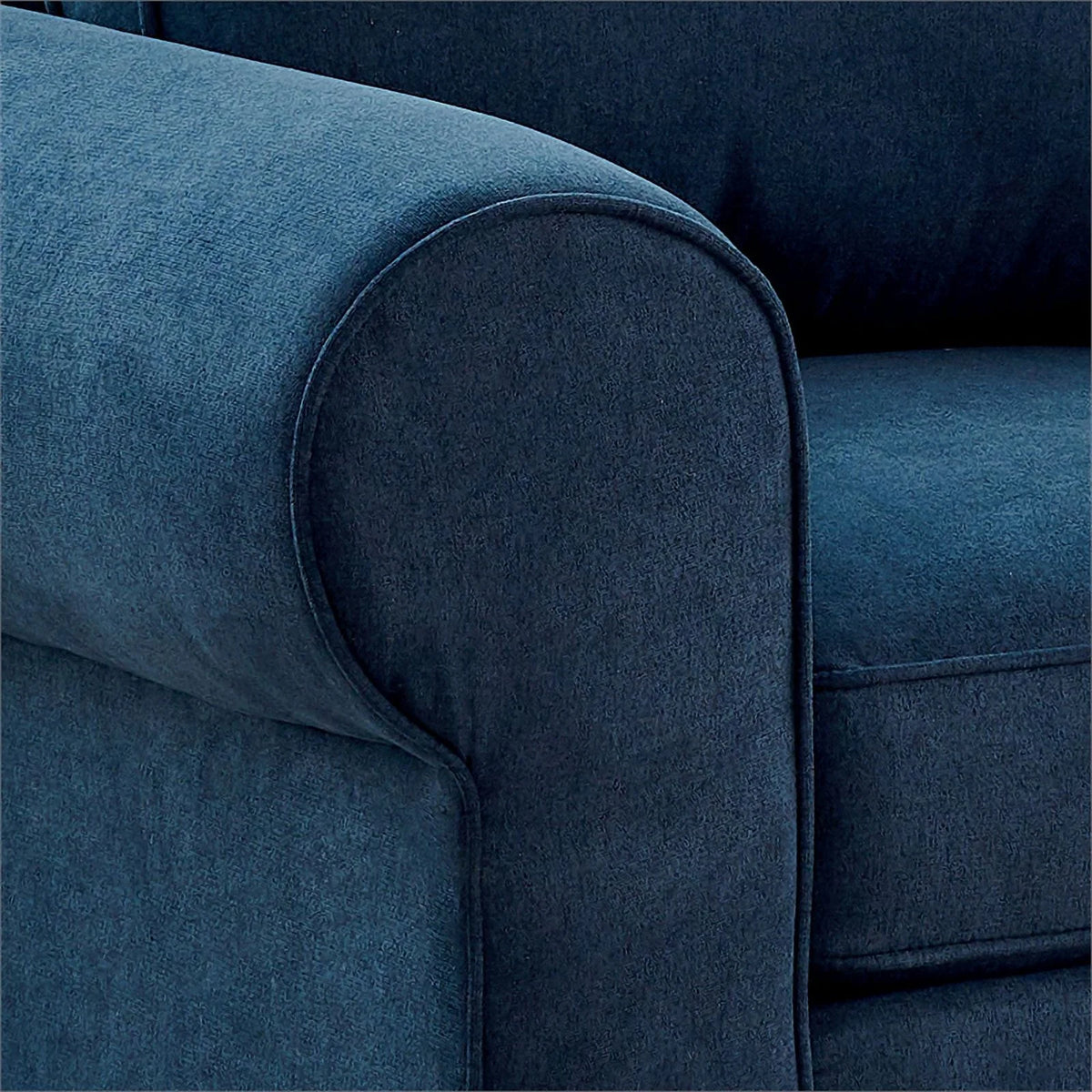 Navy Wood and Fabric Sofa C7330