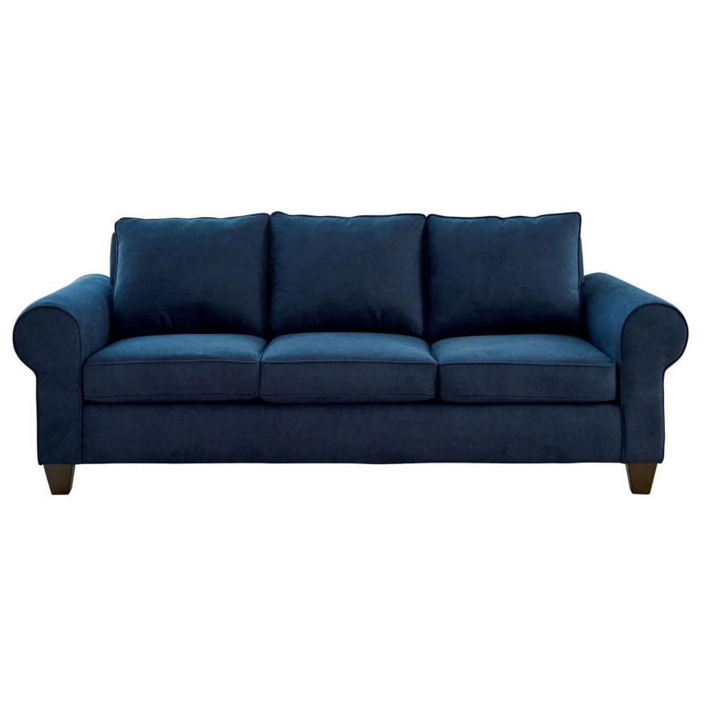 Navy Wood and Fabric Sofa C7330