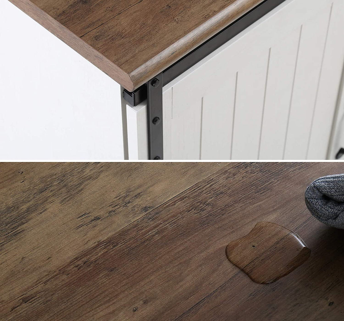 70" Farmhouse TV Stand with Sliding Barn Door B515768
