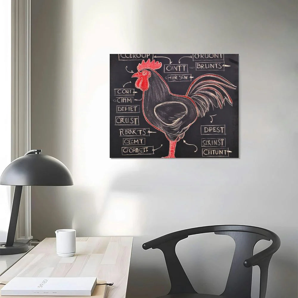 Chicken Cuts Butcher Guide Wall Art Print Vintage Chalkboard Style A4591