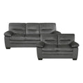 Dark Gray Textured Fabric 2-Piece Upholstered Sofa Set G198439