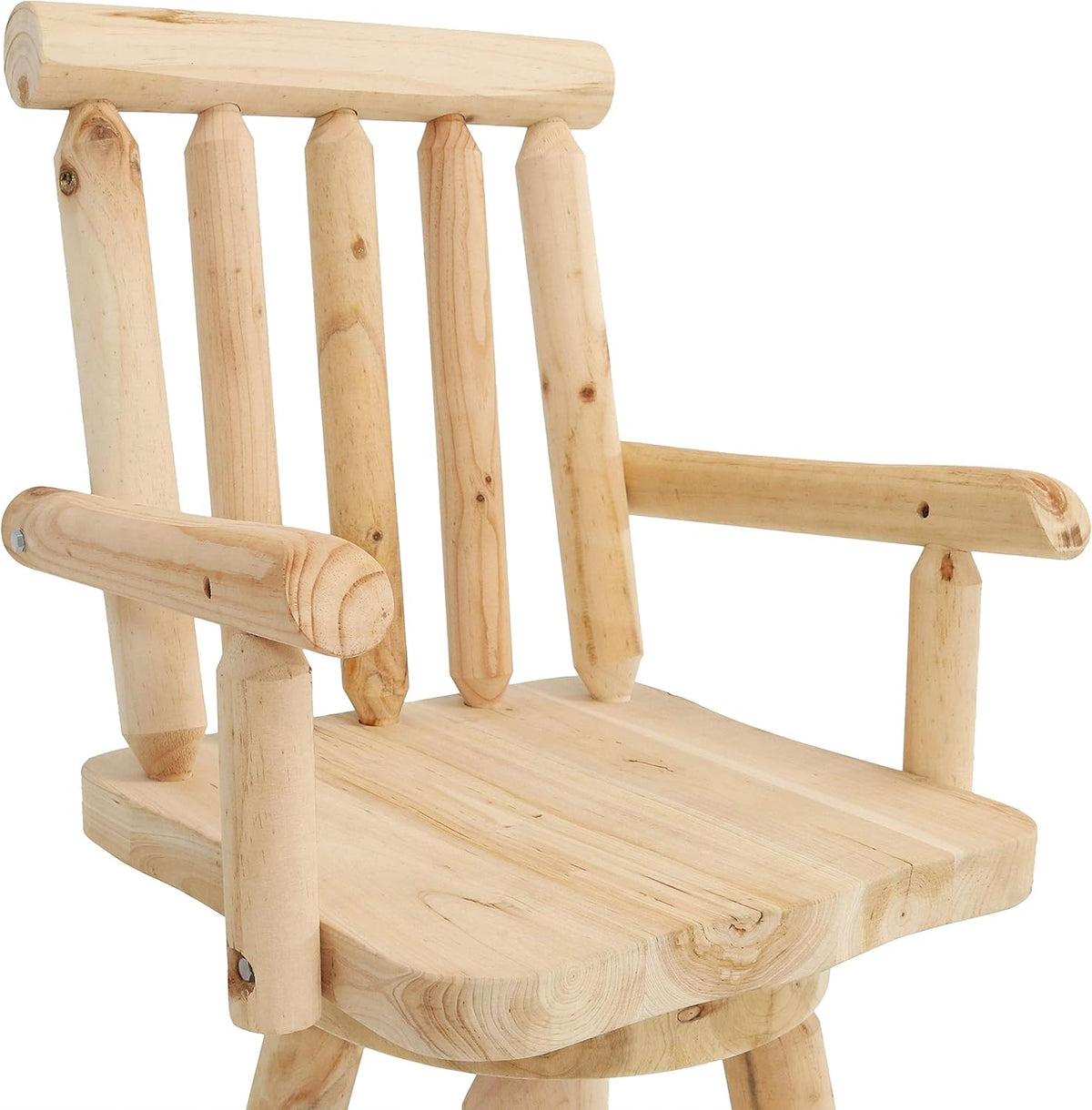 Rustic Bar Stool, Unfinished Wood, Set of 2 K23447
