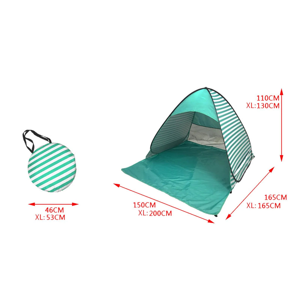 Green Stripes Automatic Beach Tent K8725