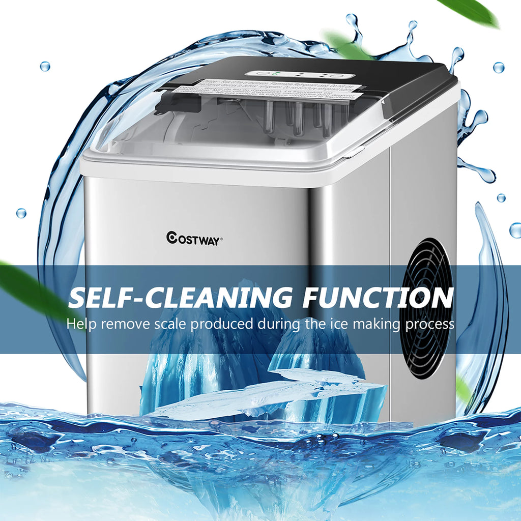 Stainless Steel Countertop Ice Maker 26Lbs/24H H9803