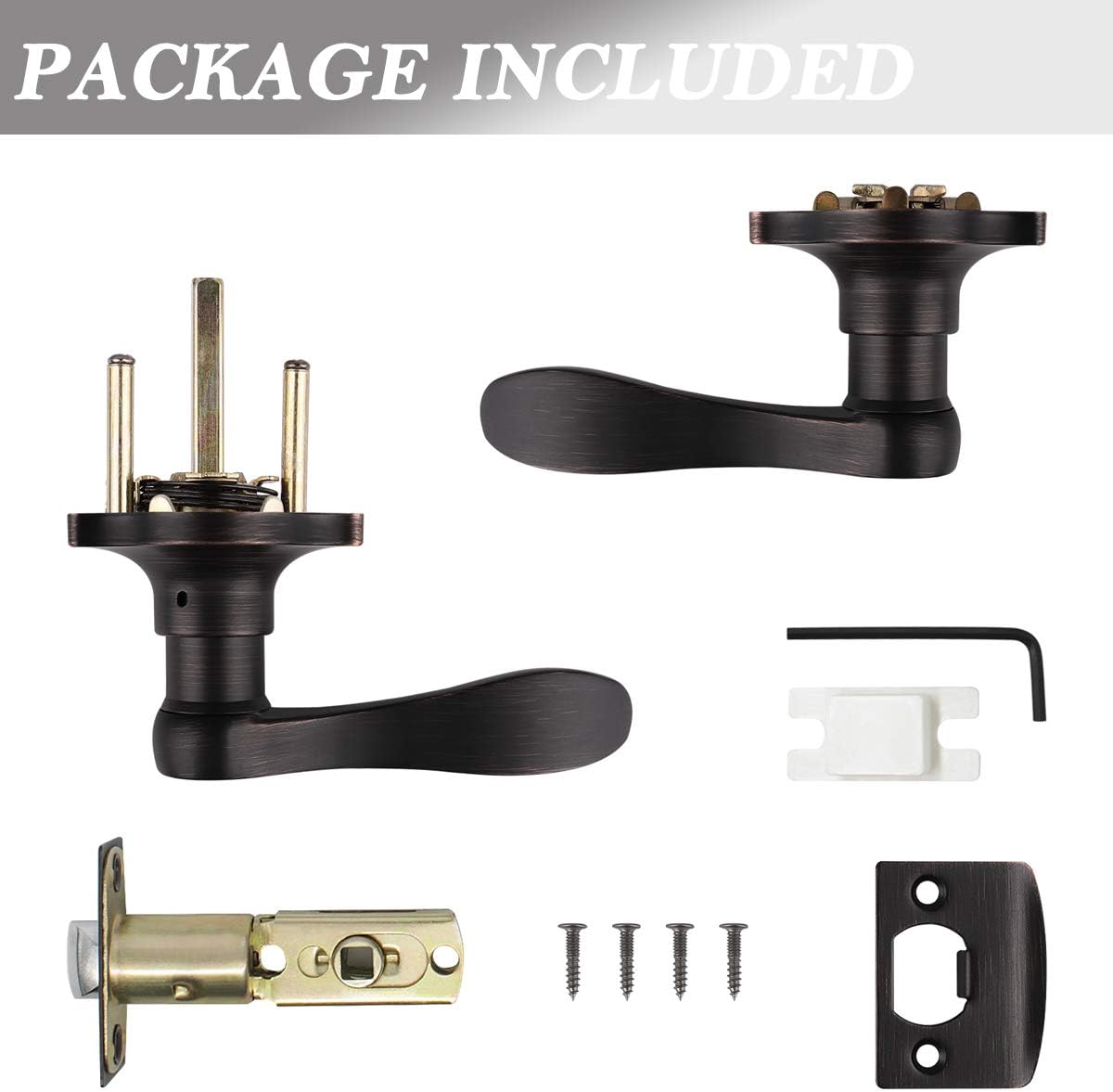 5 Pack Oil Rubbed Bronze Interior Door Lever G47198