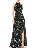 Floral Print Maxi Evening Dress H8635
