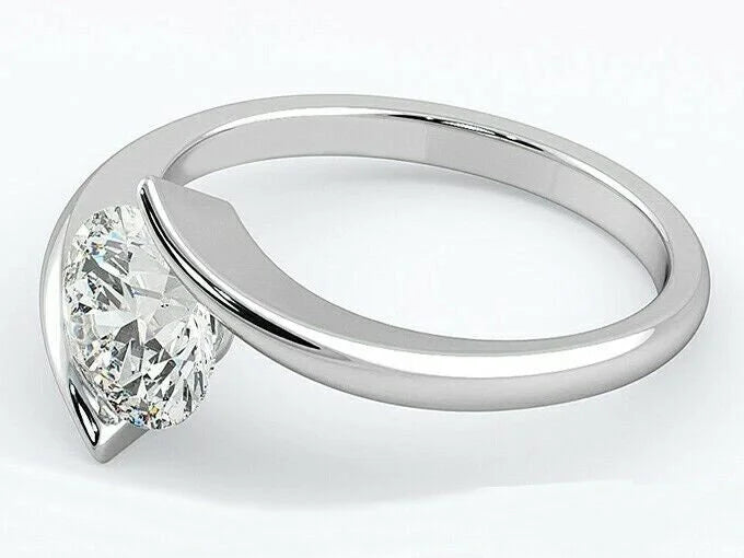 18K White Gold Plated Moissanite Engagement Ring T395493