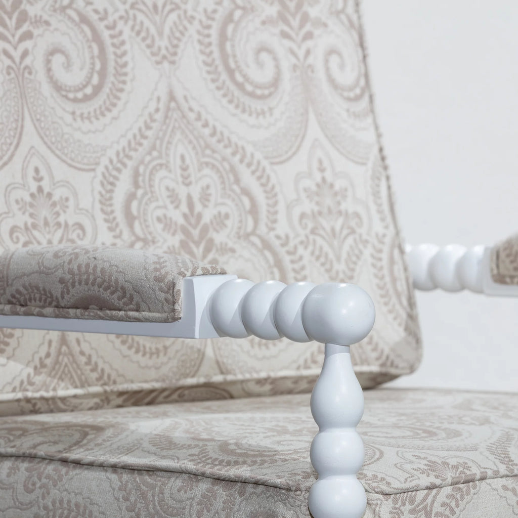 Spindle Chair White/Taupe Paisley Z96198