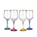 Set of 4 Italian Crystal Wine Water Beverage Glasses W365779