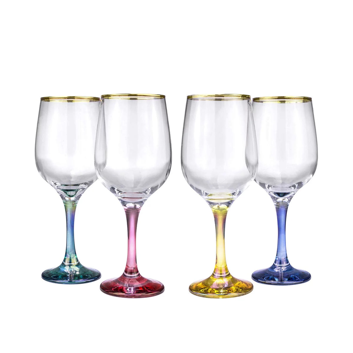 Set of 4 Italian Crystal Wine Water Beverage Glasses W365779
