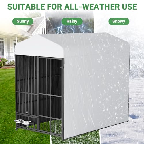 6.6 x 6.6 x 6.4 ft Outdoor Dog Kennel with Roof N372