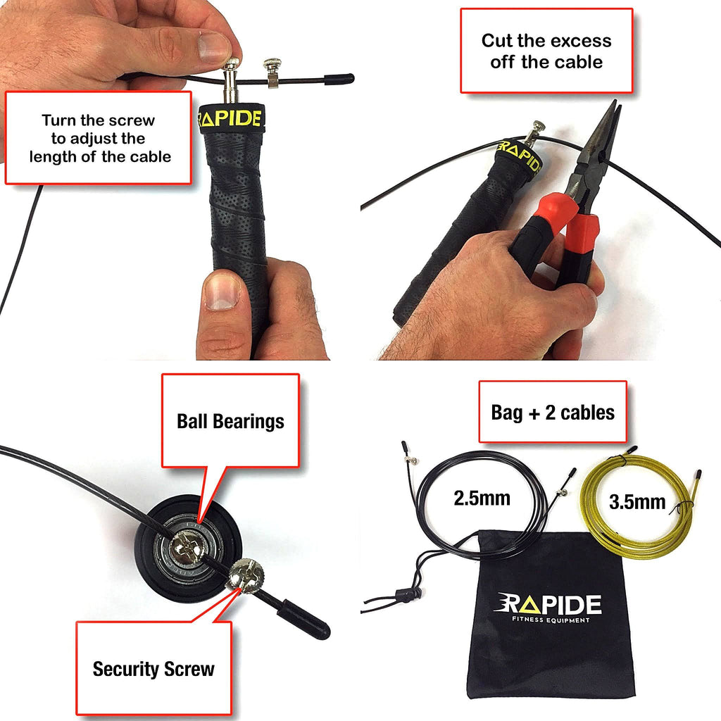 Adjustable Cable Jump Rope with Anti-Slip Handles T178566