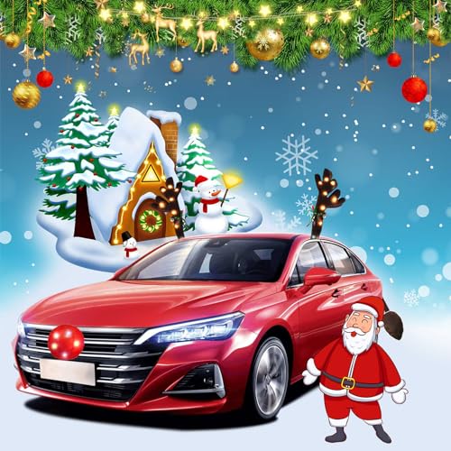 Christmas Car Reindeer Antlers Decoration Kit with Jingle Bells Z459