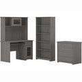 Small Computer Desk with Hutch in Modern Gray E952