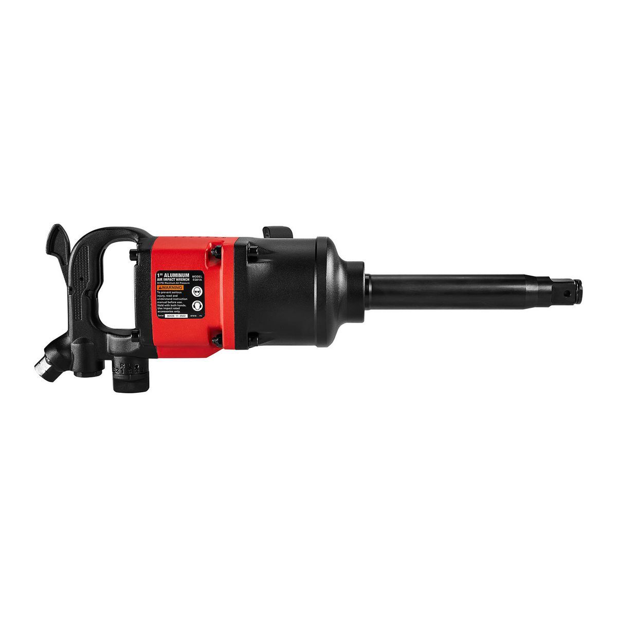 1 in. D-Handle Aluminum Air Impact Wrench, 8 in. Extended Anvil, 2500 ft. lbs., Red J280216