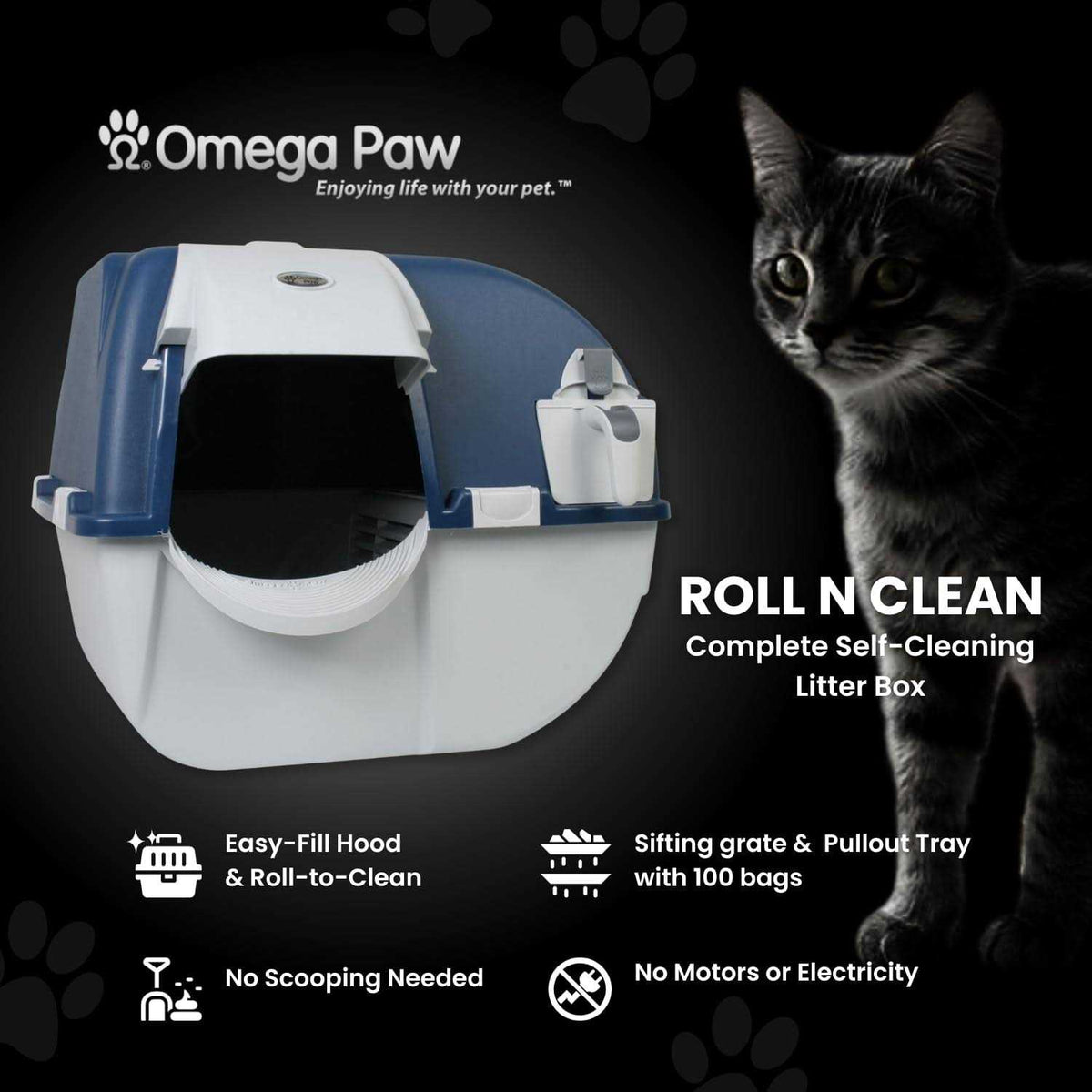 Self Cleaning Litter Box and 100 Bags Y203