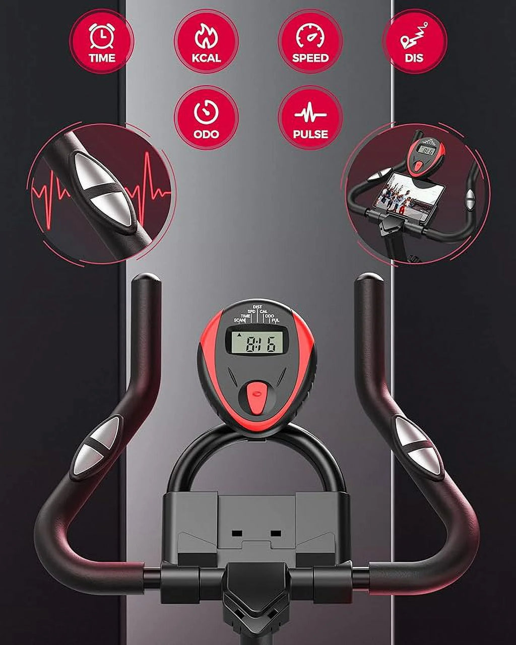 Exercise Bike 270 Lbs Weight Capacity Red Y33356