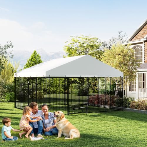 6.6 x 6.6 x 6.4 ft Outdoor Dog Kennel with Roof N372