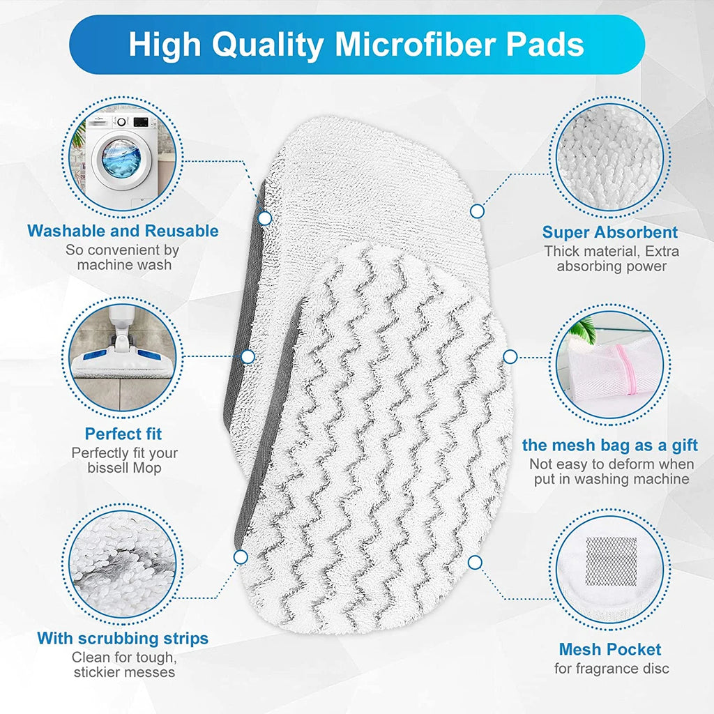 6 Pack Washable Steam Mop Pads Replacement X3408