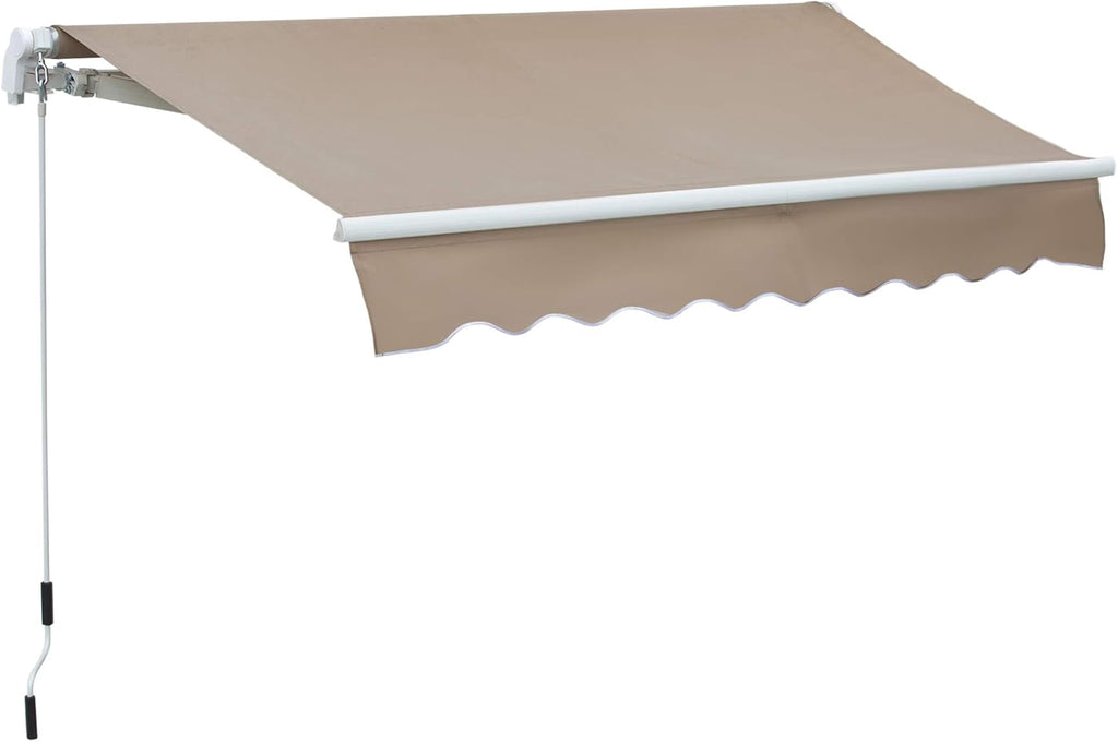 Green White Retractable Patio Awning E359