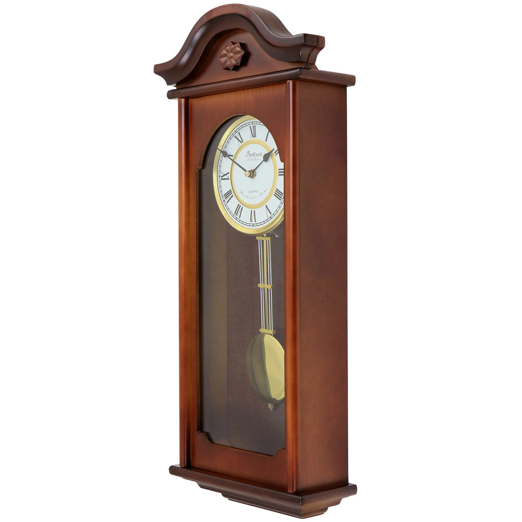 Mahogany Brown Chiming Pendulum Wall Clock Z781742