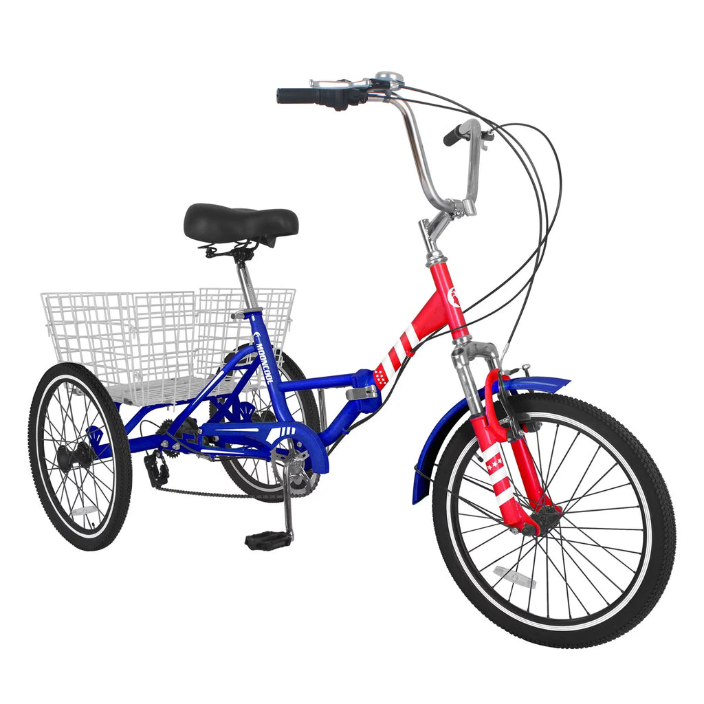24 Inch 7-Speed 3 Wheels Folding Tricycle N706093