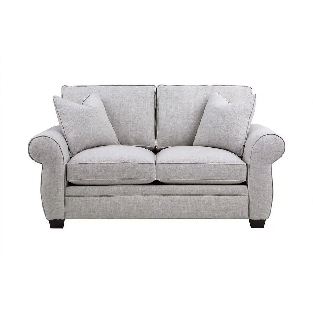 Cream Fabric Loveseat with Rolled Arms J630