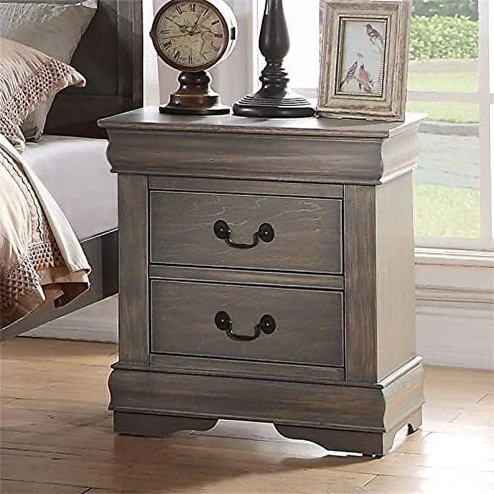 Small Wooden Nightstand with 2 Drawers D643579