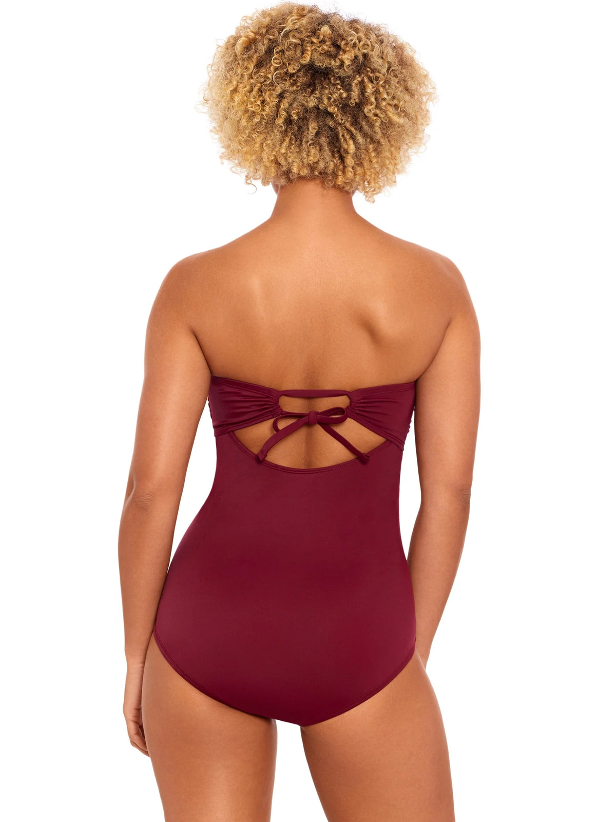 Bandeau Twist Front One Piece Swimsuit M588