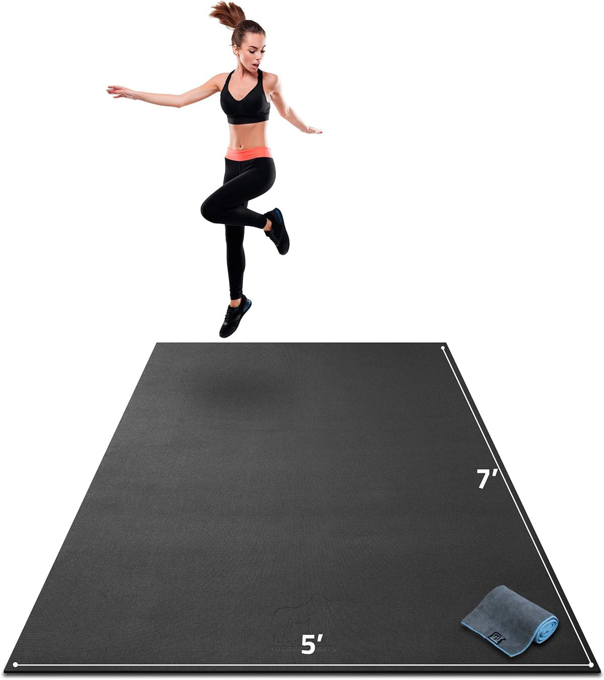 Large Exercise Mat 7' x 5' x 1/4 Non-Slip Workout Mat E55157