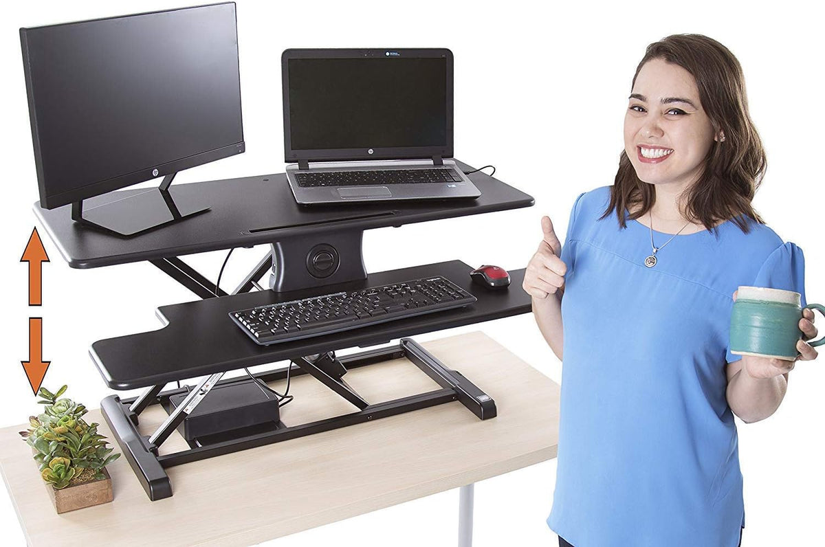 Electric Standing Desk Converter with Wireless Charging J820703