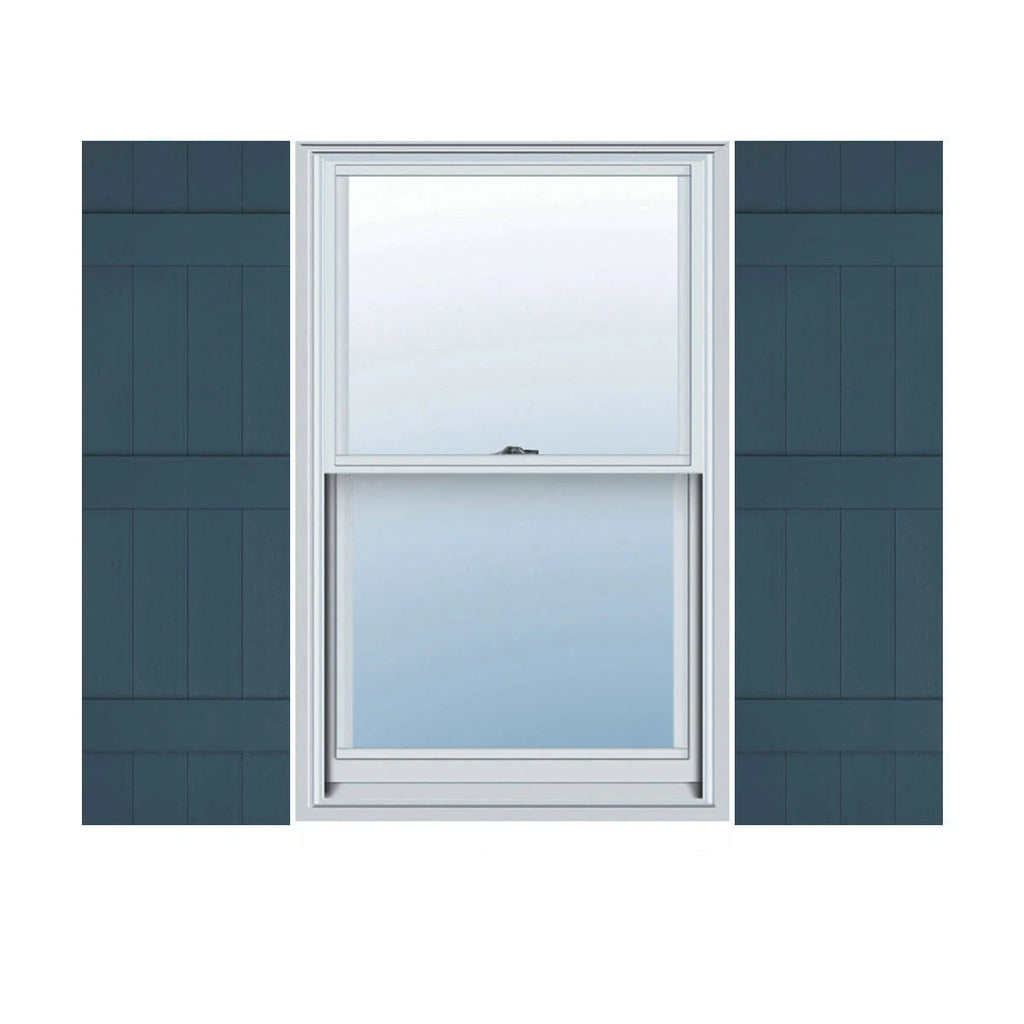 Classic Blue Vinyl Board-n-Batten Shutters J1588