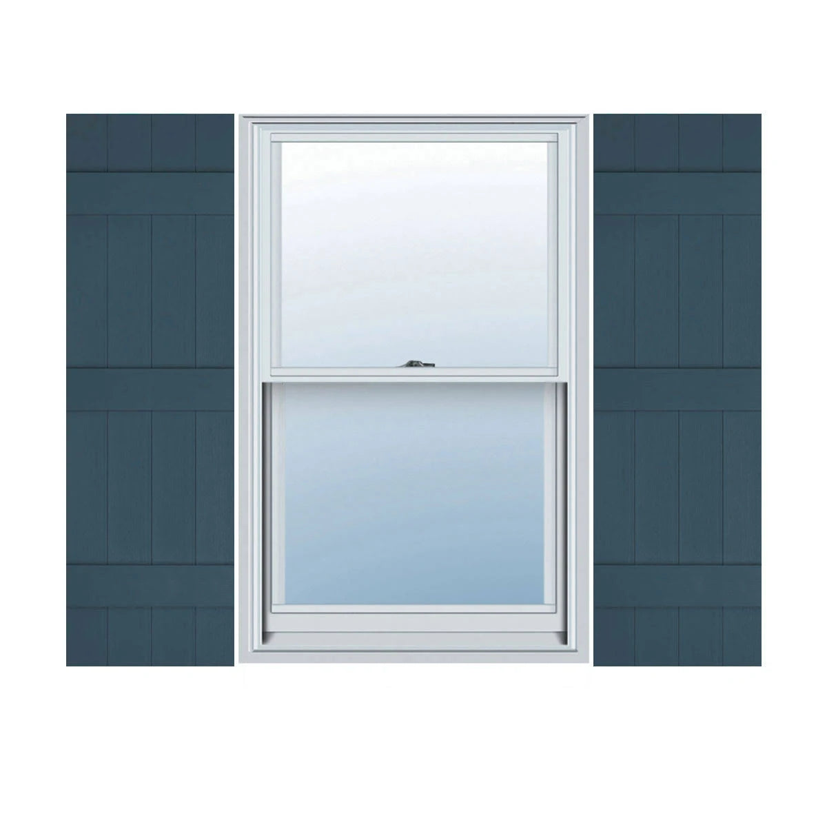 Classic Blue Vinyl Board-n-Batten Shutters J1588