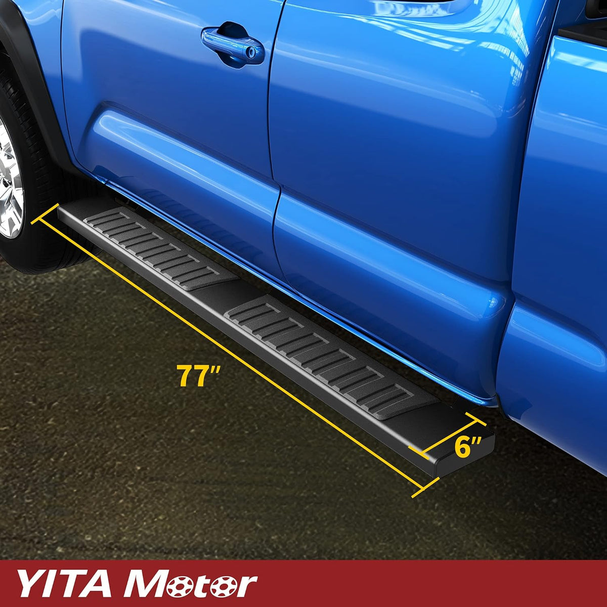 6 Inches Aluminum Black Side Steps Running Boards W149